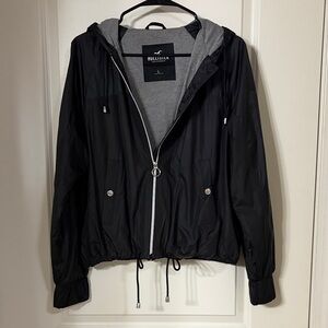Hollister Women's Black Utility Jacket with Gray Lining